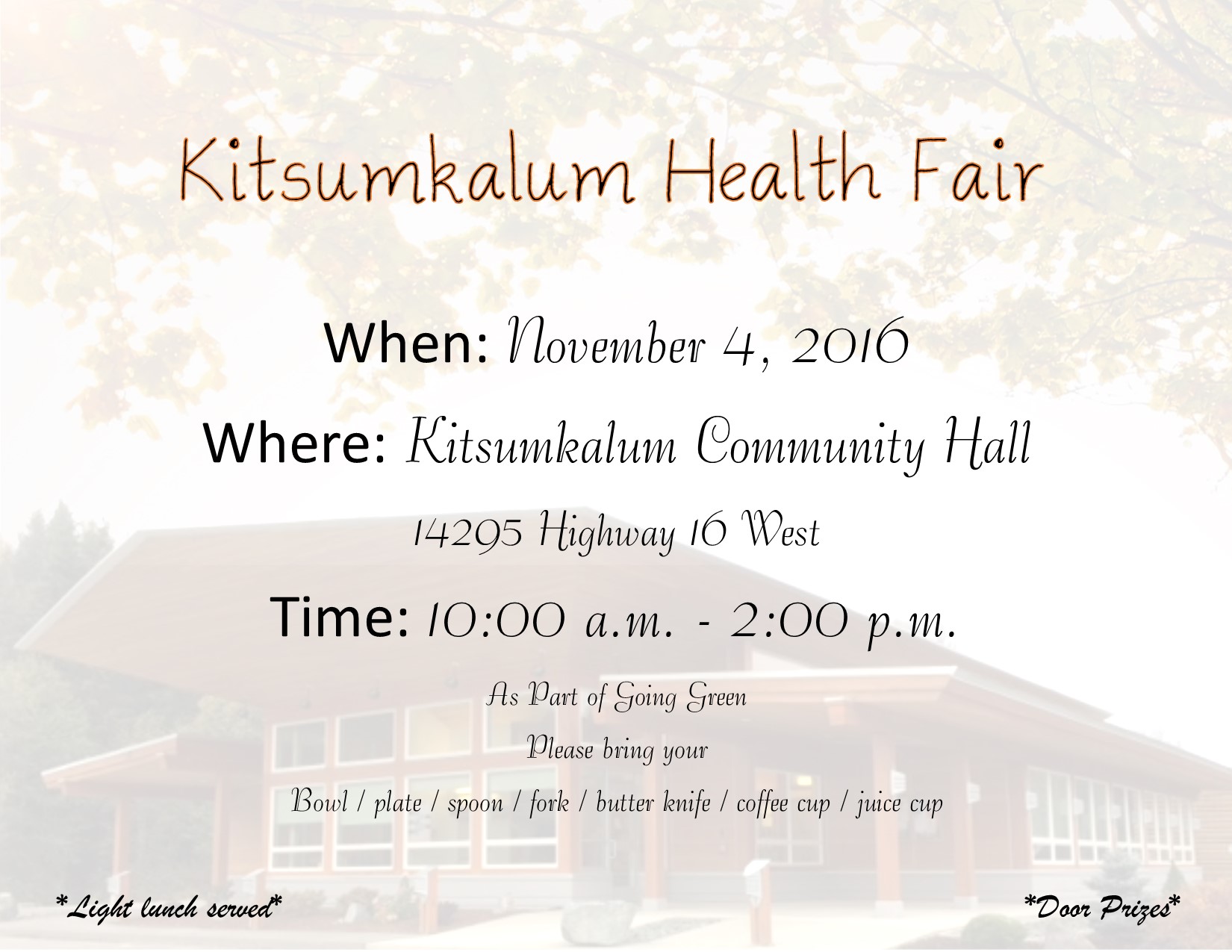 Kitsumkalum 2016 Health Fair