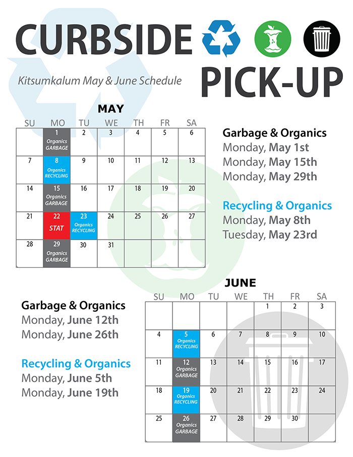 Curbside Pick-up May-June Schedule 2017