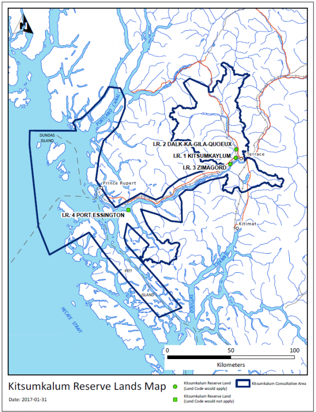 Kitsumkalum Reserve Lands With Consultative Boundary - Kitsumkalum, A ...