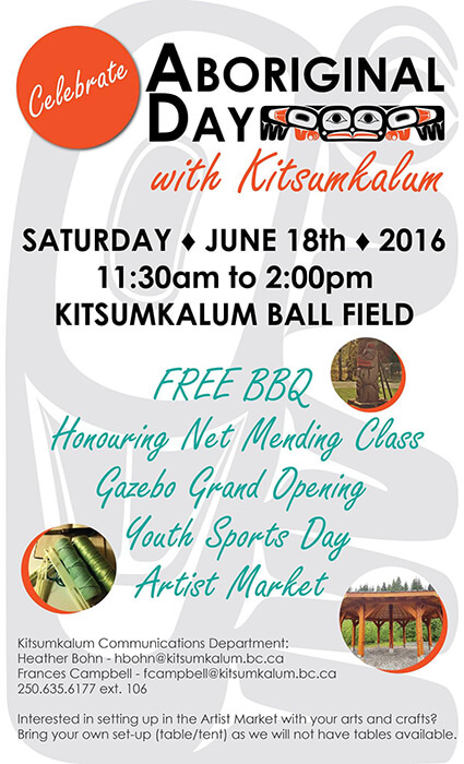 Celebrate Aboriginal Day with Kitsumkalum: Saturday June 18, 2016