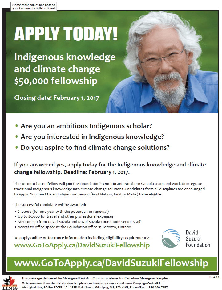 Indigenous knowledge and climate change $50,000 fellowship