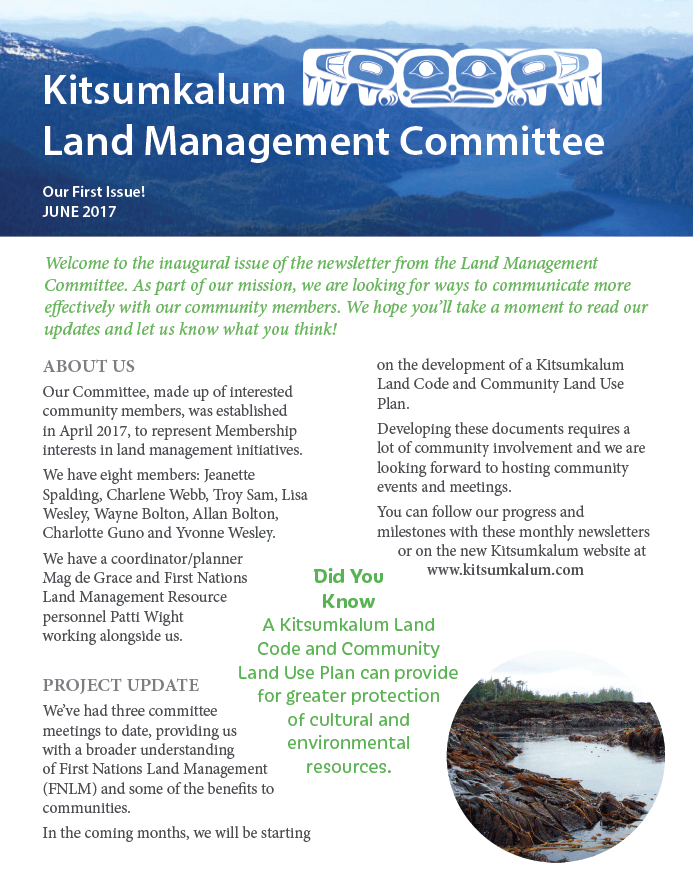 Kitsumkalum Land Management Committee’s 1st Newsletter