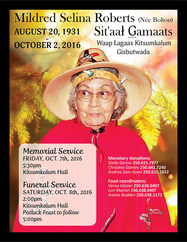 Services for the late Mildred Roberts