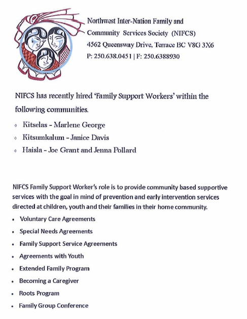 New NIFCS Family Support Workers for Kitsumkalum, Kitselas & Haisla