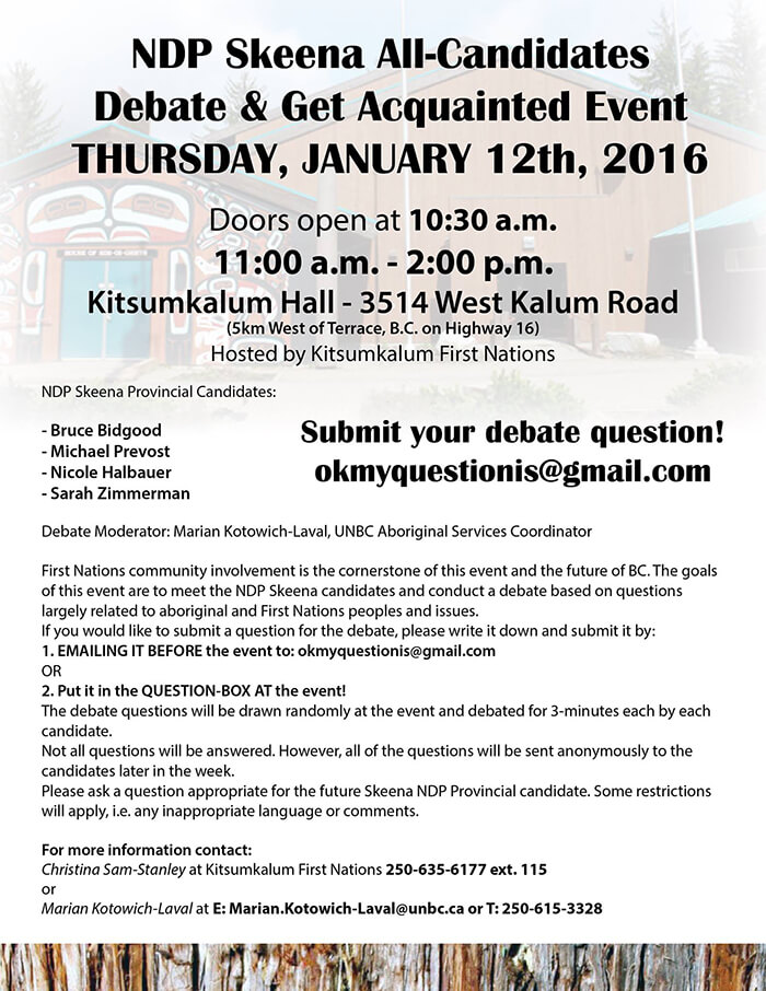 Invitation: NDP Skeena All-Candidates Debate
