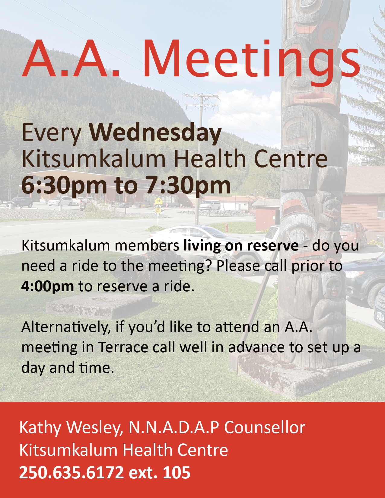 Wednesday AA Meetings at Kitsumkalum Health