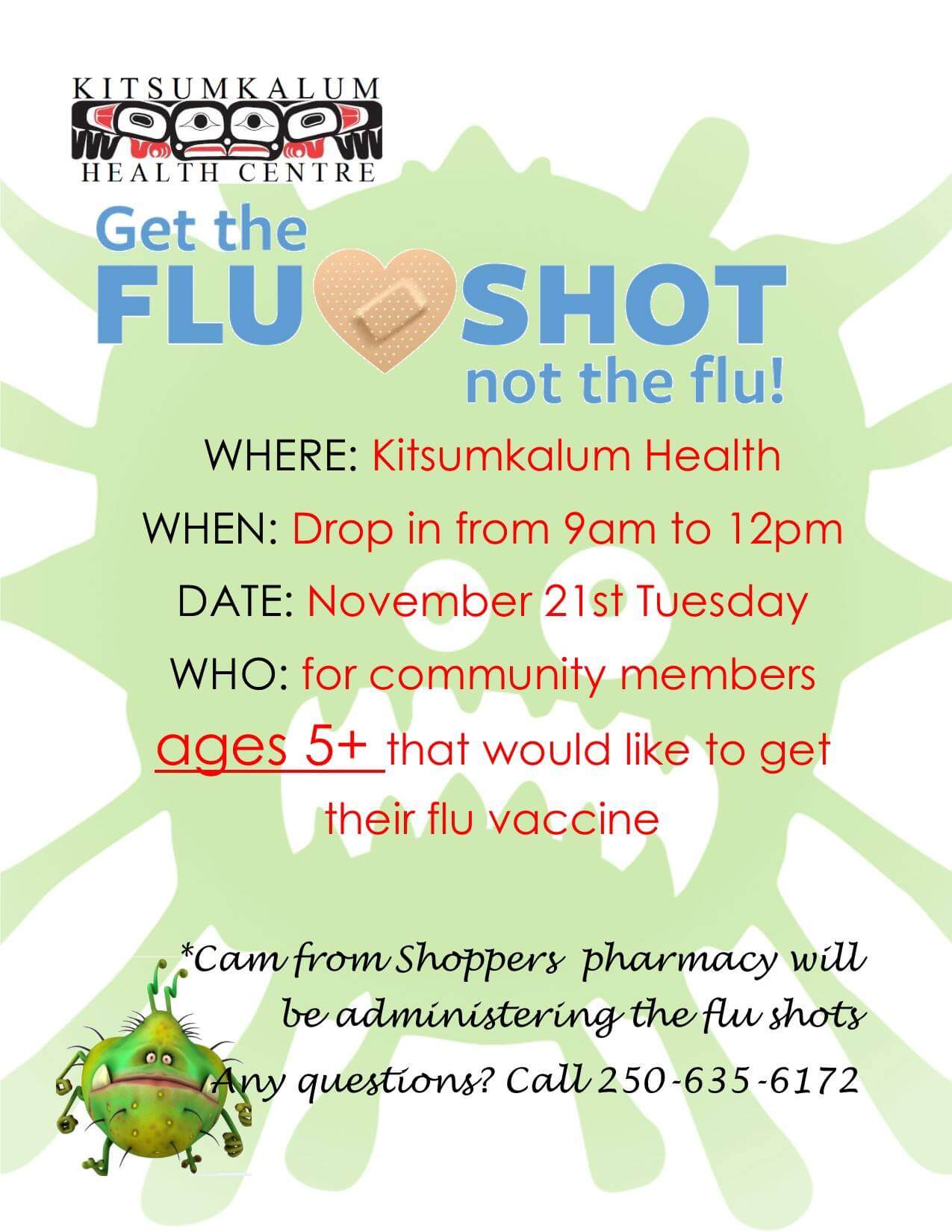 Flu Shot Drop-in Nov. 21, 2017
