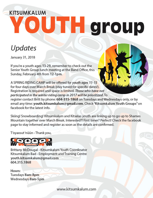 Kitsumkalum Youth Group Updates 2018