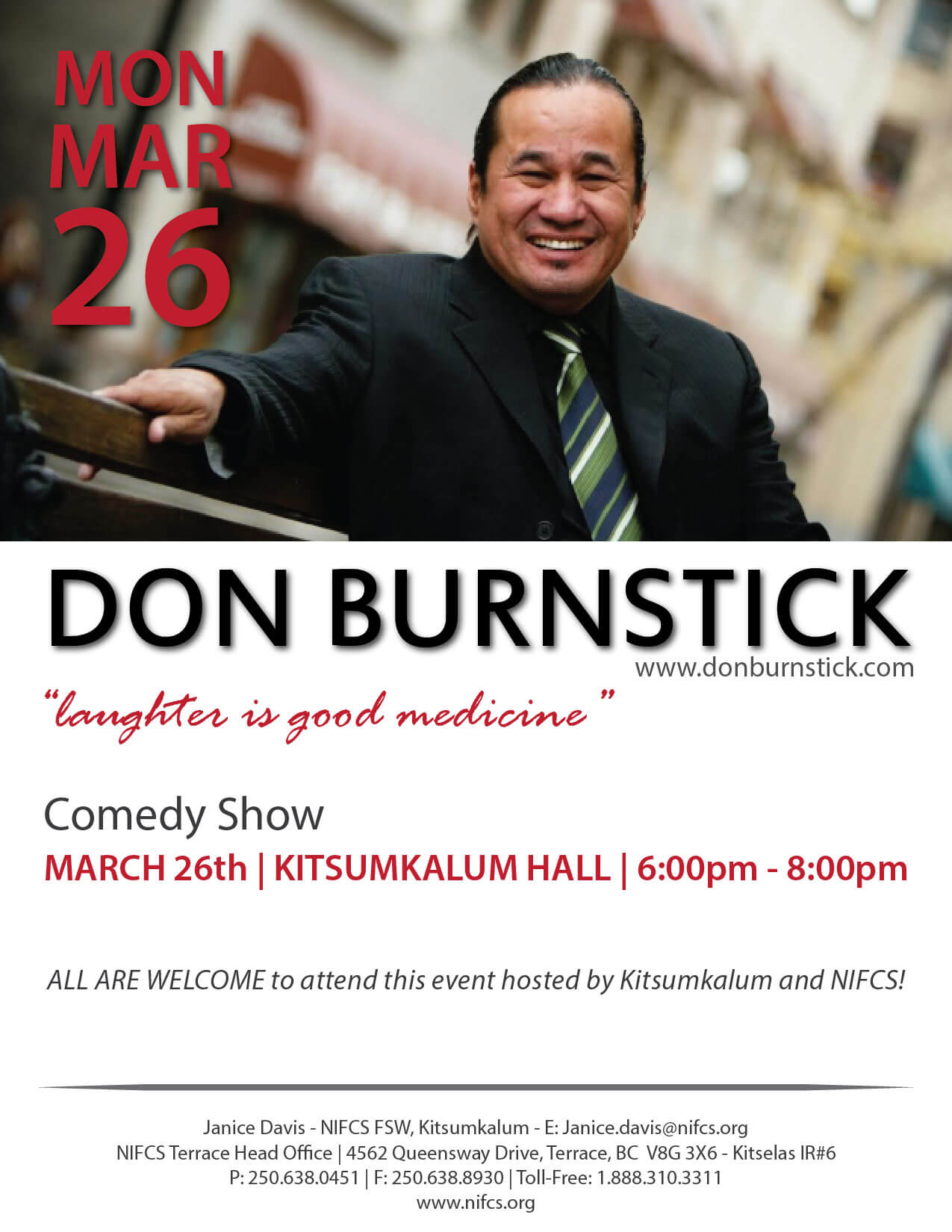 Don Burnstick Comedy Show March 26th
