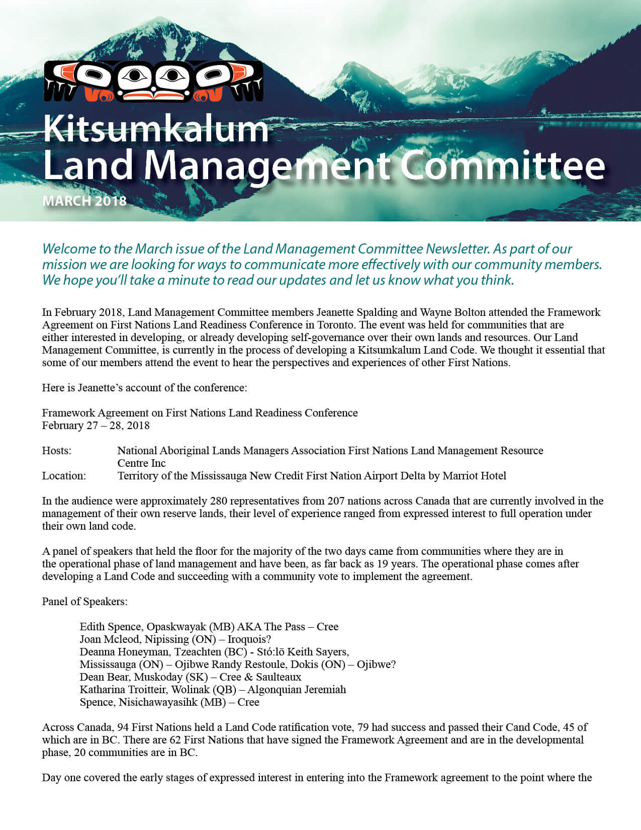 Kitsumkalum Land Management Committee Newsletter
