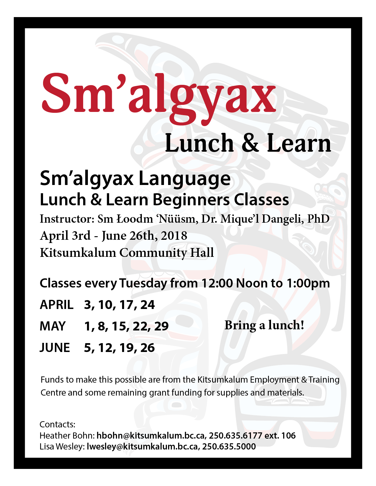 Sm’algyax Lunch and Learn Classes