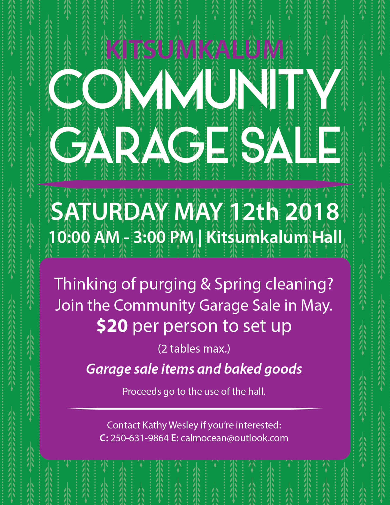 Community Garage Sale – May 2018