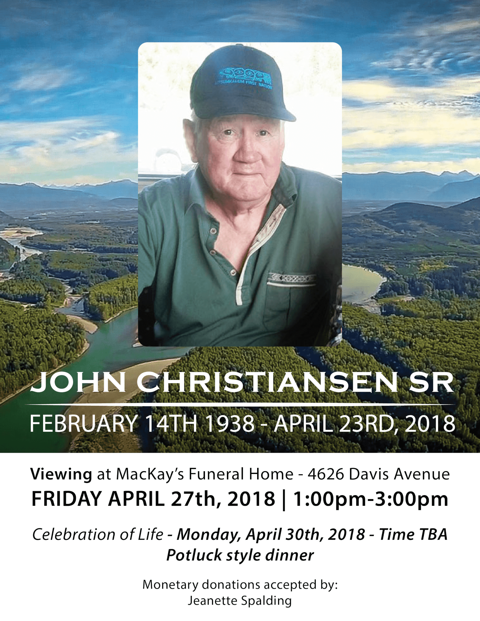 Viewing & Celebration of Life – John Christiansen SR