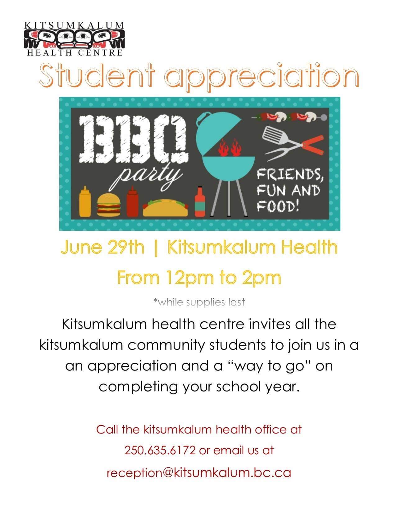 Kitsumkalum Student Appreciation BBQ June 29