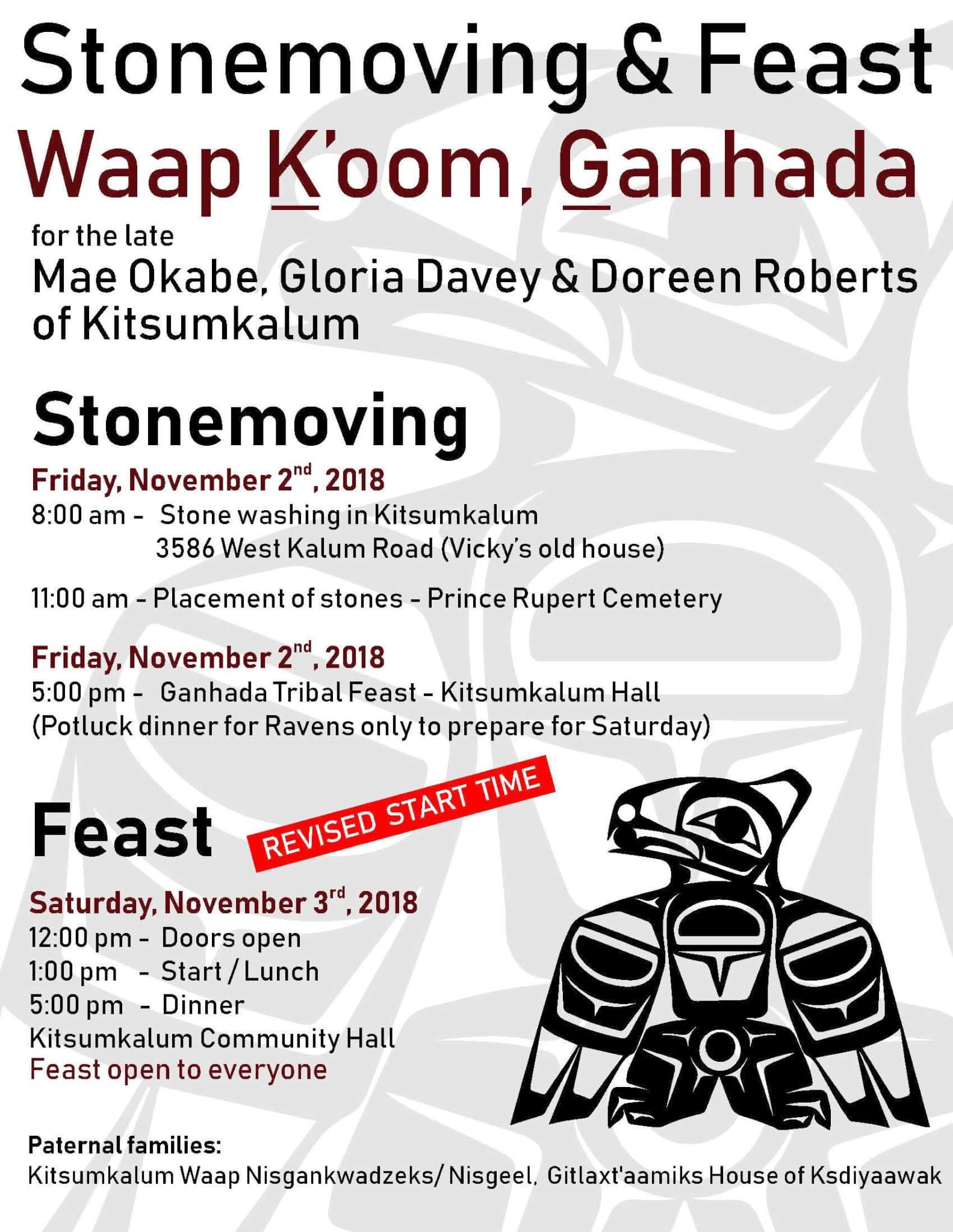 Stonemoving November 2nd – Waap K’oom, Ganhada