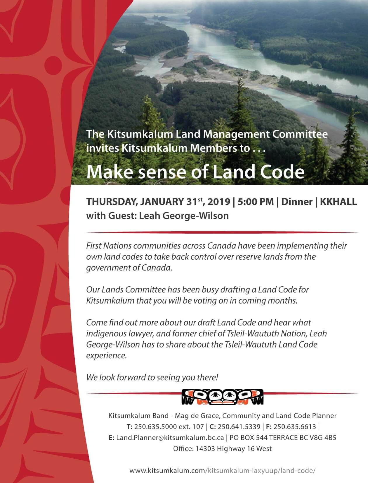 Make Sense Of Land Code Kitsumkalum Dinner And Meeting Jan 31