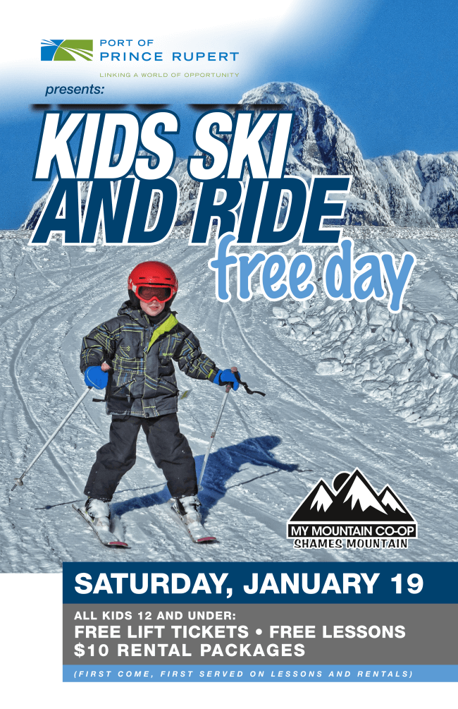 Kids Ski and Ride Free Day at Shames Mountain on Saturday, January 19