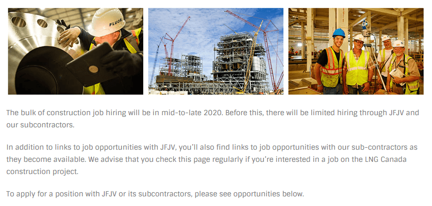 JFJV & Subcontractors Job Postings Website link