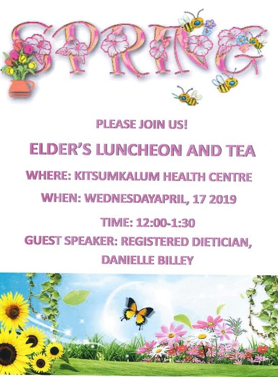 Elders Luncheon and Tea APRIL 17