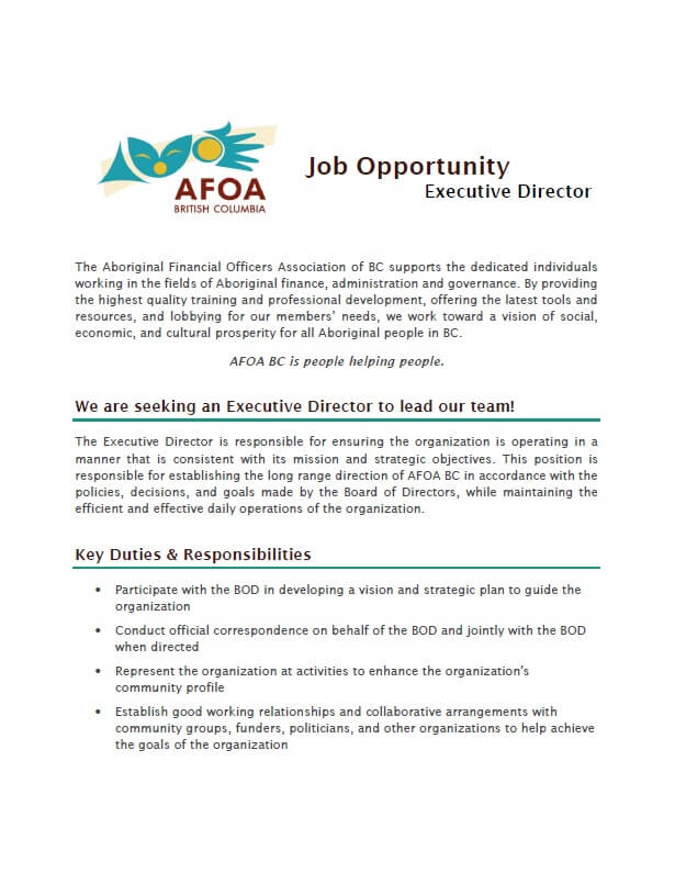 AFOA Job Opportunity – Executive Director