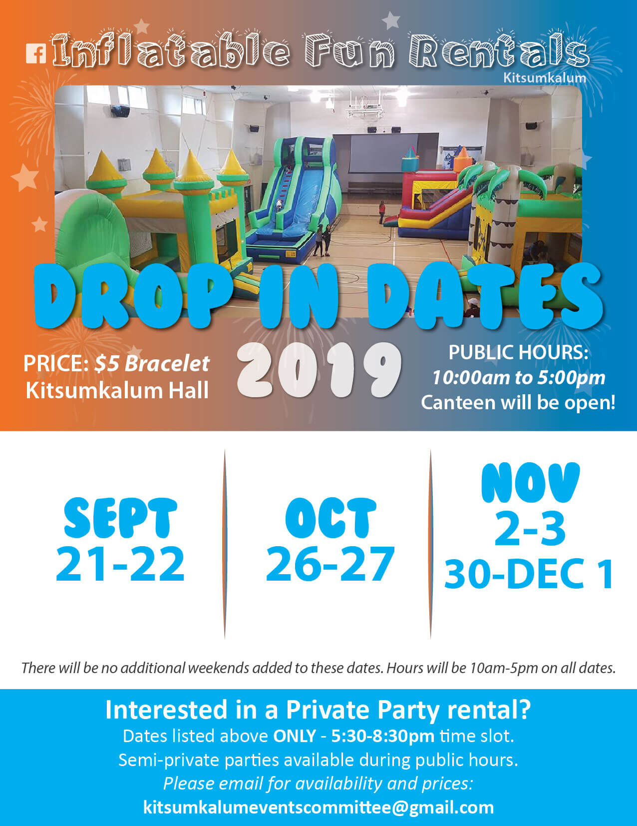 Fall Drop In Dates – Inflatable Fun Kitsumkalum