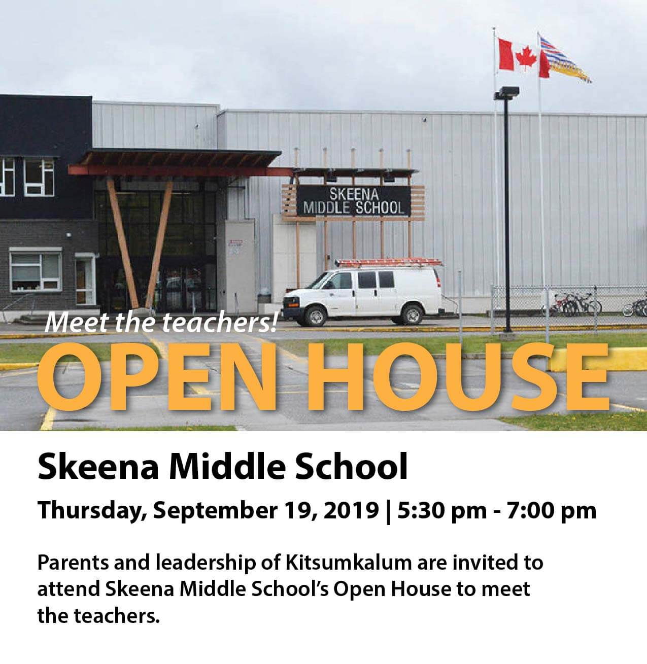 Skeena Middle School Open House SEPT 19