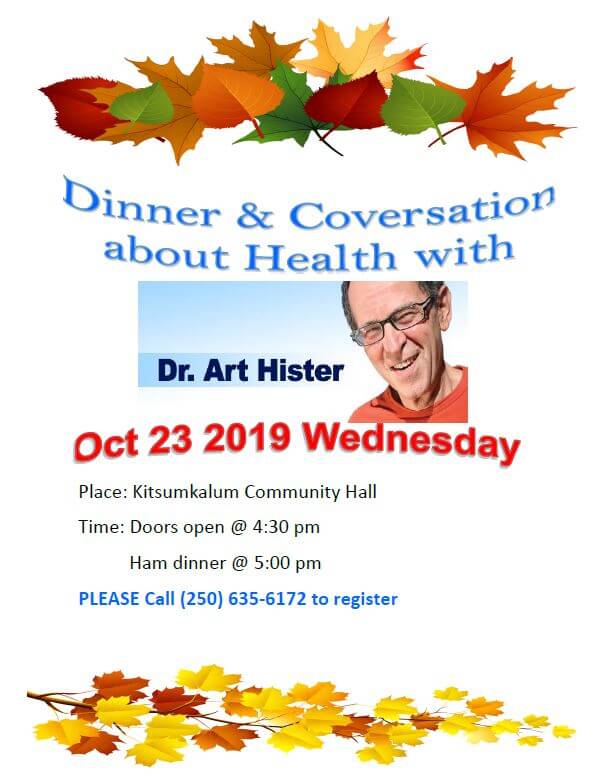 Dinner and Conversation with Dr Art Hister OCT 23