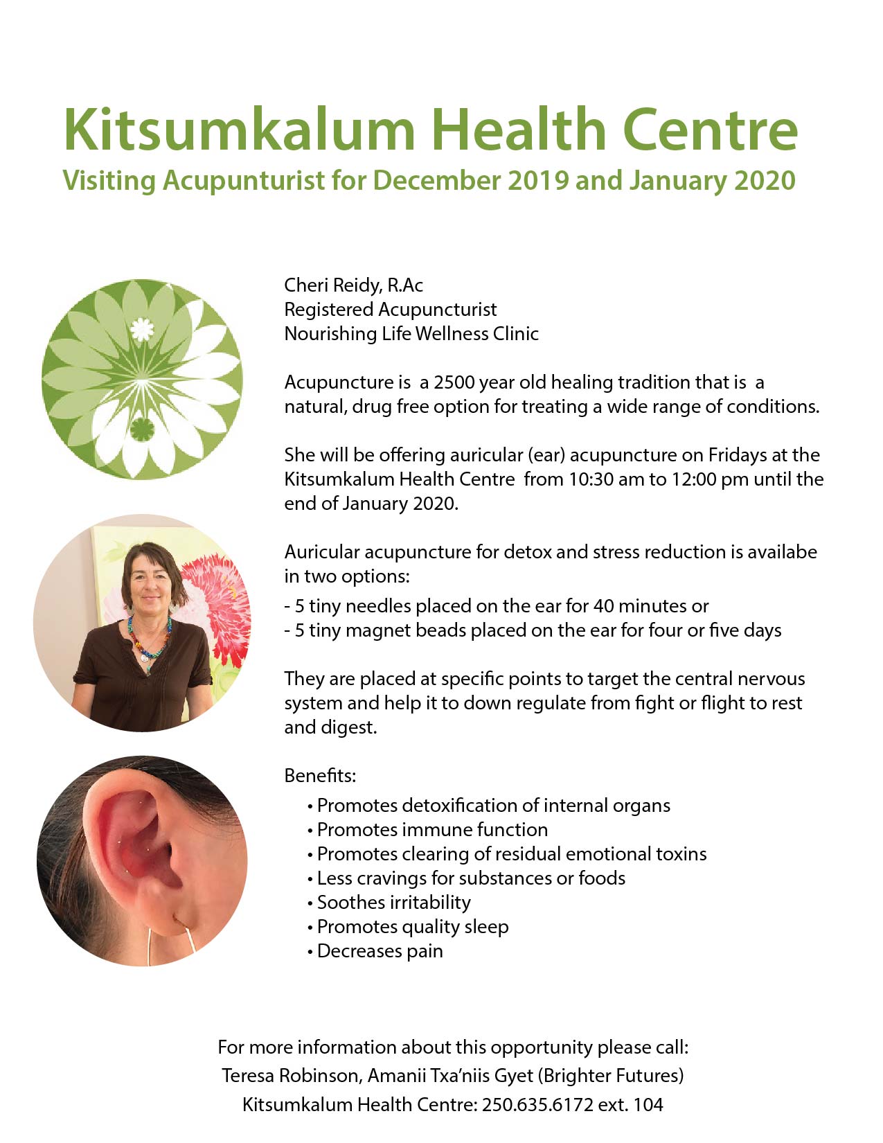 January 10th 2020 Cancelled – Visiting Acupuncturist at Kitsumkalum Health
