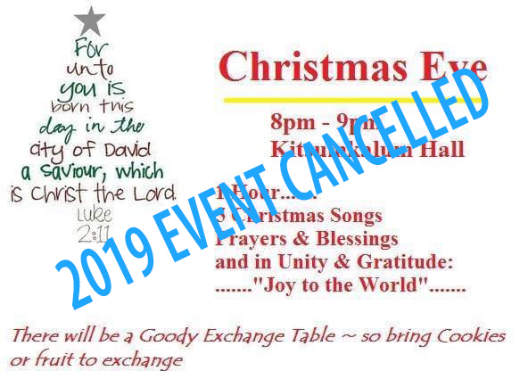 Dec. 24th Cookie Exchange at the Hall is Cancelled