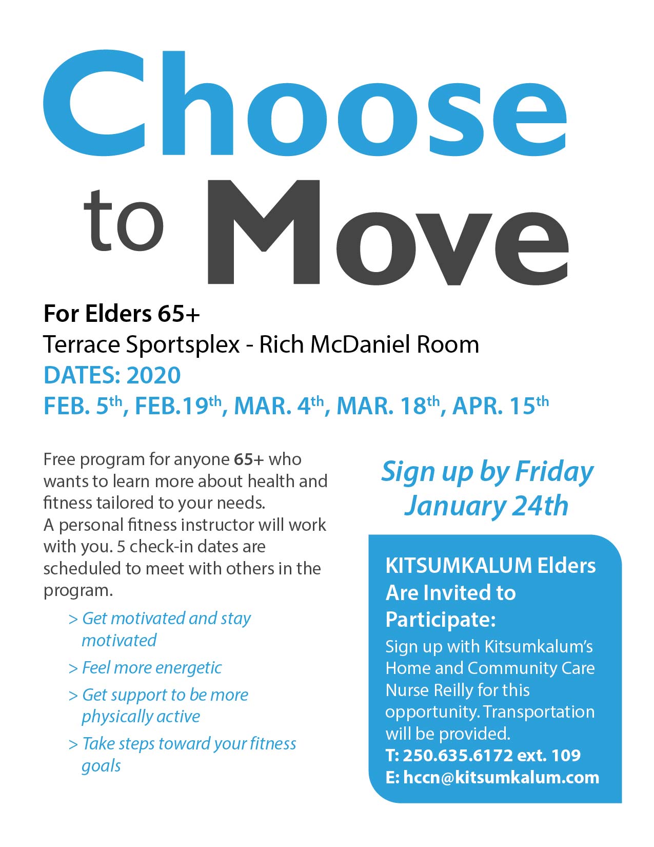 Choose to Move Fitness Program for Elders
