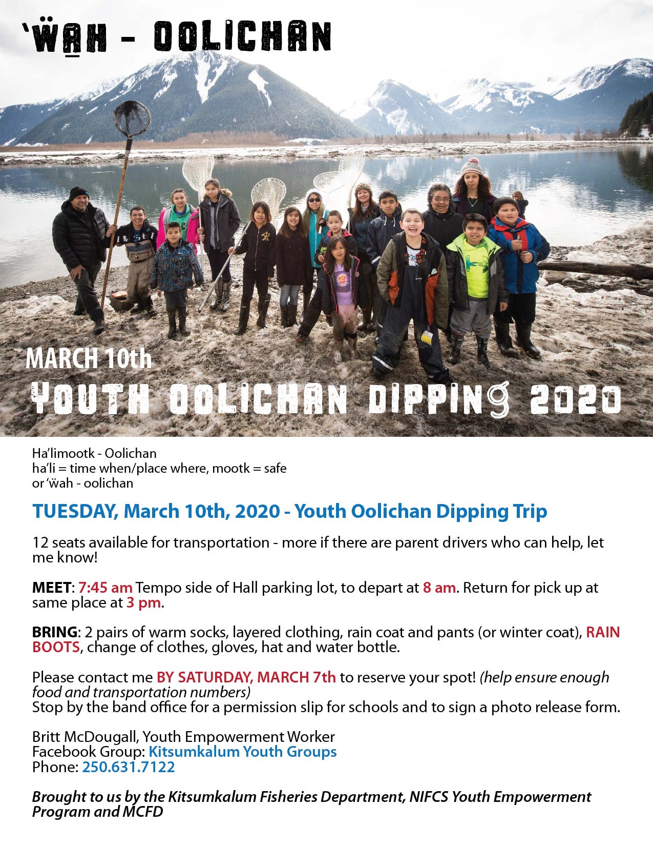 Youth Oolichan Dipping March 10th 2020