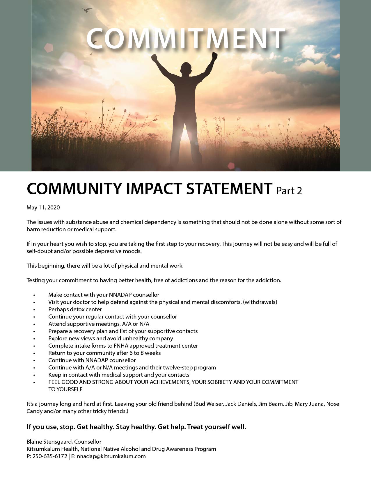 Community Impact Statement Part 2 – Recovery and Commitment