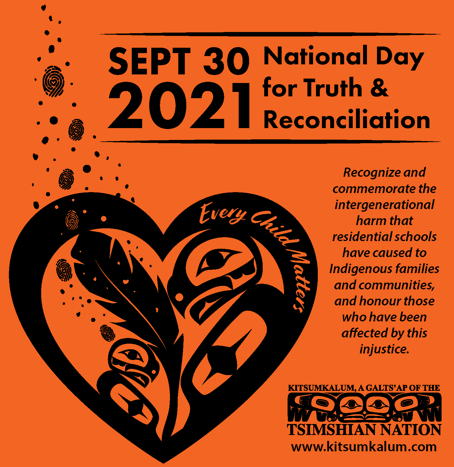 National Day For Truth And Reconciliation September 30th Kitsumkalum A Galtsap Community Of 4000